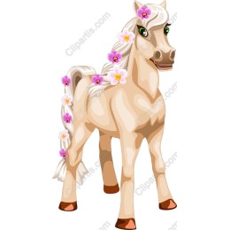 Whimsical Horse with Orchid Blossoms