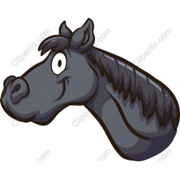 Charming Cartoon Horse Head