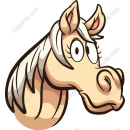 Charming Cartoon Horse Head