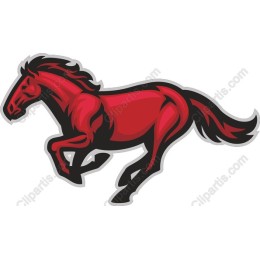 Dynamic Red Running Horse