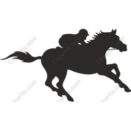 Dynamic Galloping Horse with Jockey