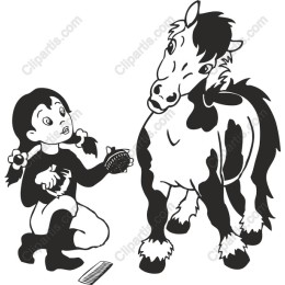 Charming Girl and Horse