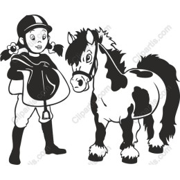 Charming Girl and Pony Equestrian
