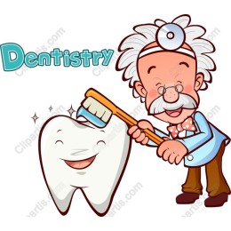 Cheerful Dentist and Happy Tooth