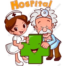 Cheerful Nurse and Doctor Hospital