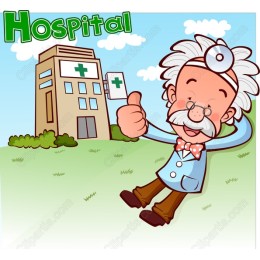Cheerful Doctor and Hospital