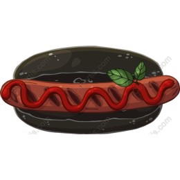 Vibrant Hot Dog in Dark Bun
