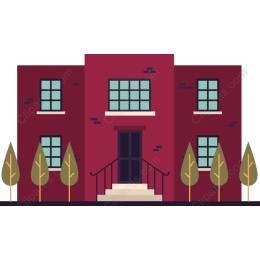 Charming Maroon Building