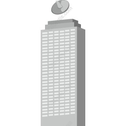 Modern Skyscraper with Satellite Dish