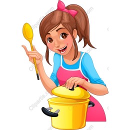 Cheerful Cooking Girl