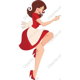 Cheerful Retro Waitress
