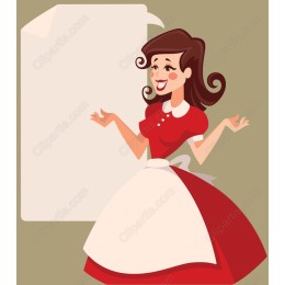 Retro Woman with Customizable Blank Space
