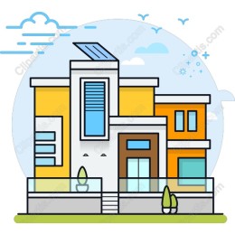 Modern House with Solar Panels
