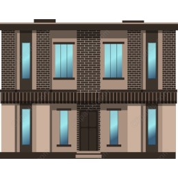Classic Two-Story Building Drawing