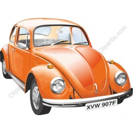 Classic Orange Beetle Car