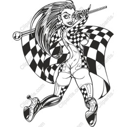 Dynamic Racing Cheerleader
