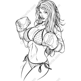 Dynamic Female Boxer