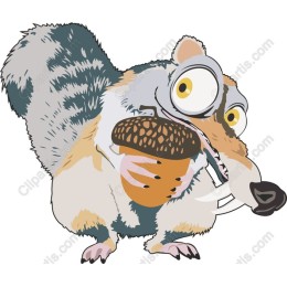 Whimsical Squirrel Holding Acorn