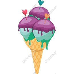 Colorful Heart-Topped Ice Cream Cone