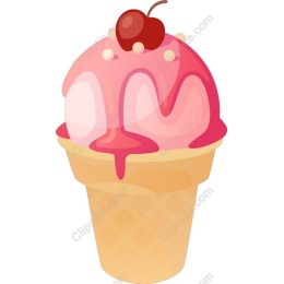 Delicious Pink Ice Cream Cone