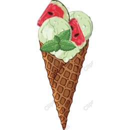 Watermelon Mint Ice Cream Cone
