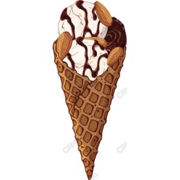 Chocolate Drizzled Ice Cream Cone