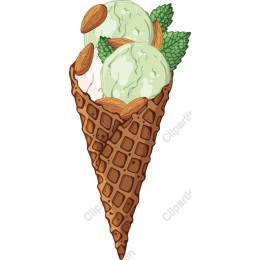 Minty Almond Ice Cream Cone