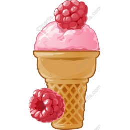 Raspberry Ice Cream Cone