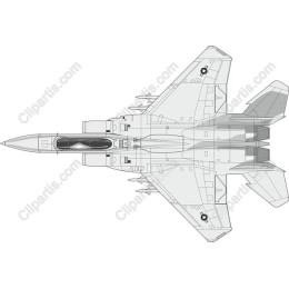 Fighter Jet - Top View and