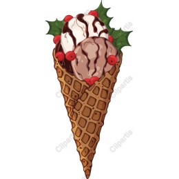 Festive Holiday Ice Cream Cone