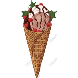 Festive Christmas Ice Cream Cone