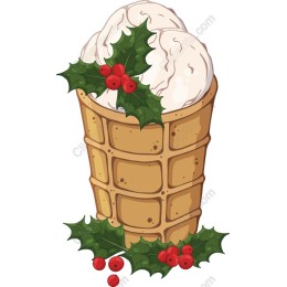 Whimsical Christmas Ice Cream Cone