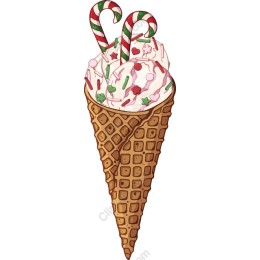 Festive Candy Cane Ice Cream Cone