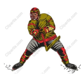 Dynamic Vintage Ice Hockey Player