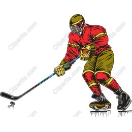 Vibrant Ice Hockey Player