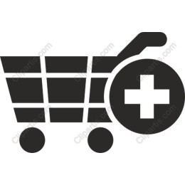Modern Shopping Cart with Plus Sign