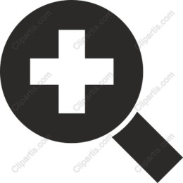 Magnifying Glass with Cross Symbol