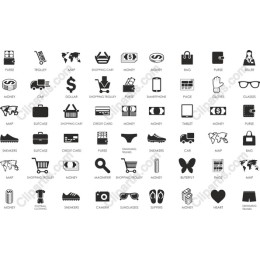 Diverse Collection of Shopping and Finance Icons