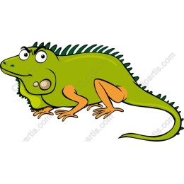 Vibrant Cartoon Iguana