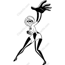 Dynamic Superheroine in Black and White