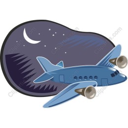 Sleek Airplane Night Flight