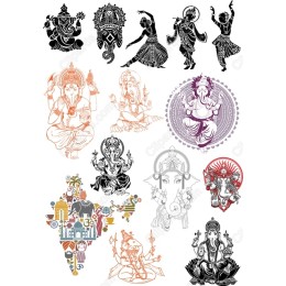 Divine Indian Art: Ganesha & Traditional Dance Set