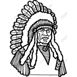 Native American Chief Line Art