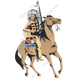 Native American Warrior on Horseback