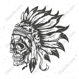 Tribal Skull with Headdress