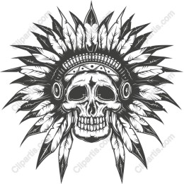 Skull with Feathered Headdress