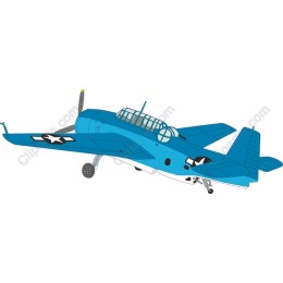 Vintage Blue Military Aircraft