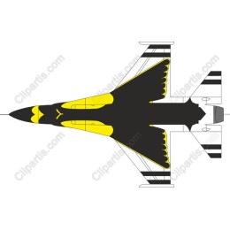 Fighter Jet in Black and Yellow