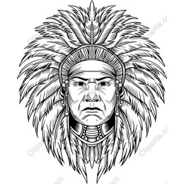 Native American Chief with Feather Headdress