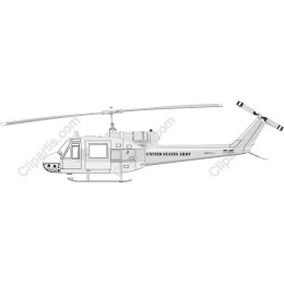Bell UH-1 Iroquois Military Helicopter